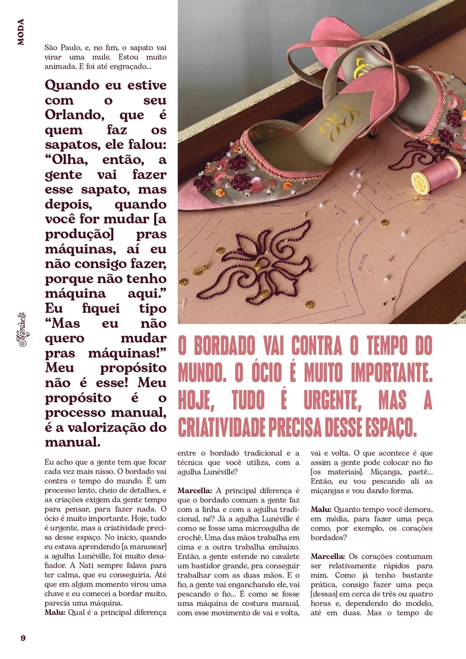 Página do miolo impresso da revista Marabells
